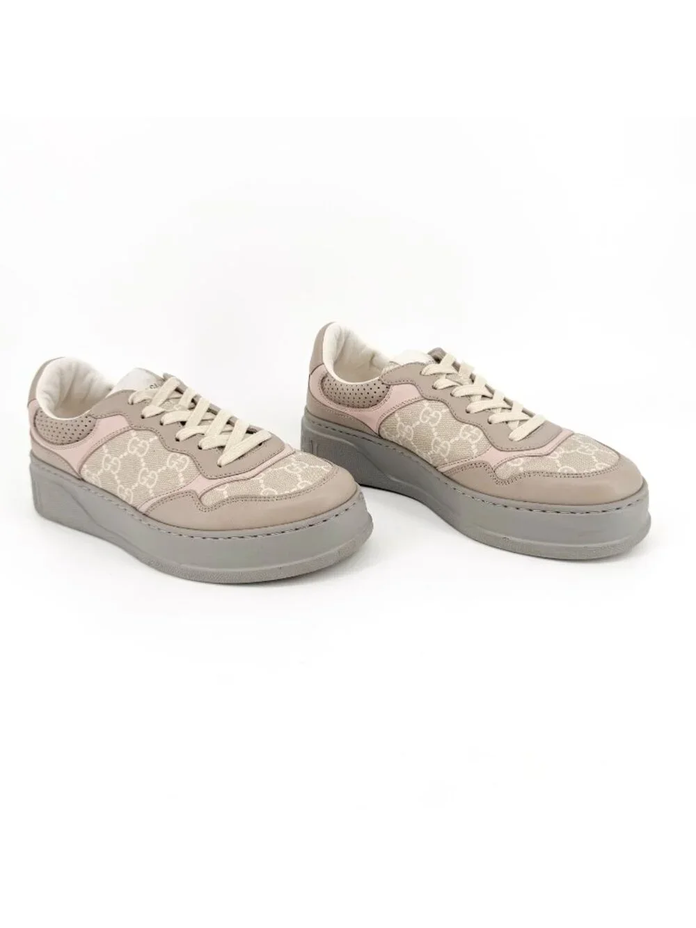 Gucci Beige GG Monogram Canvas Dali Platform Sneakers Size 39 US 9 Women